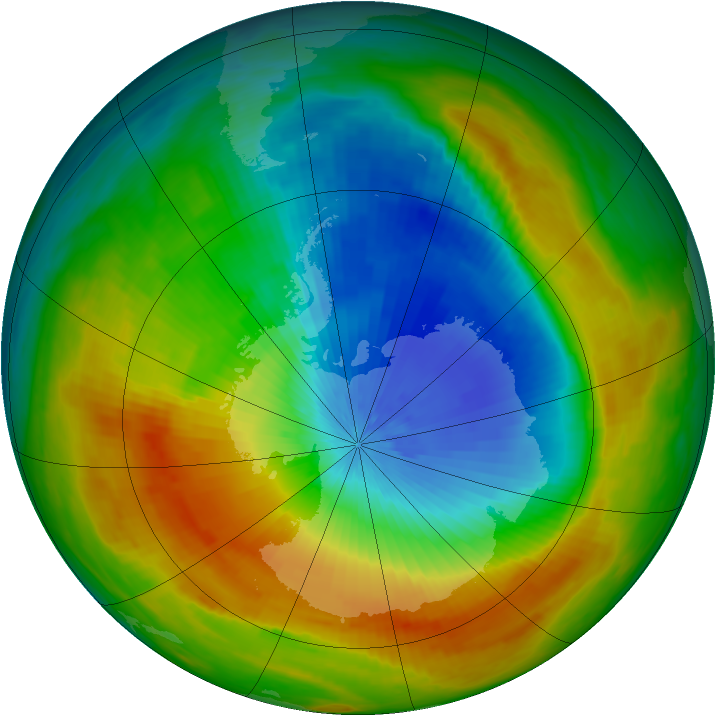 Antarctic ozone map for 01 November 1984